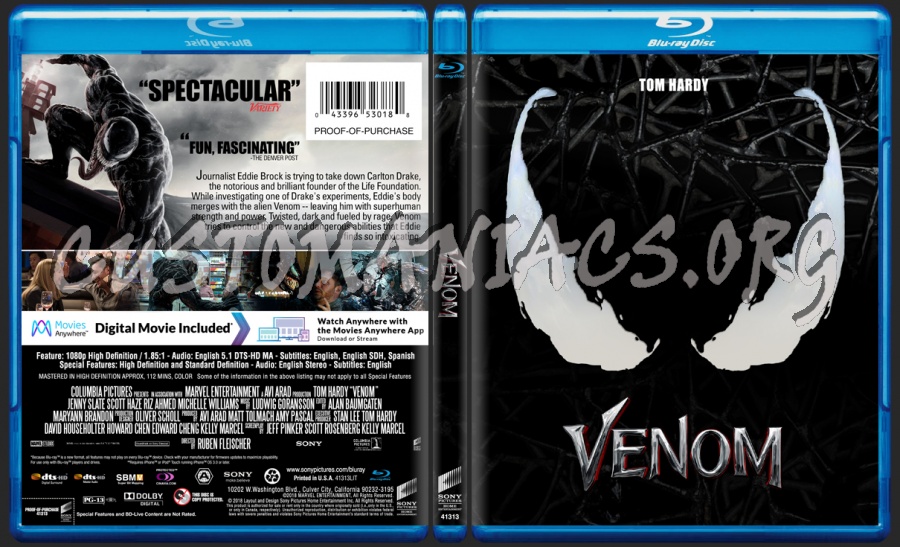 Venom blu-ray cover