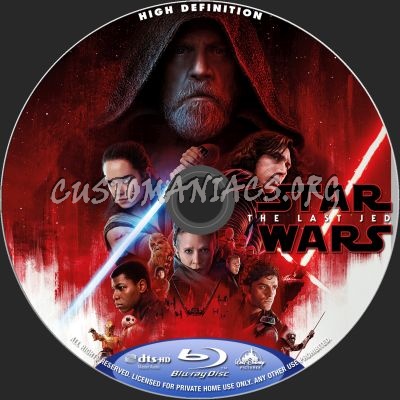 Star Wars - The Last Jedi blu-ray label