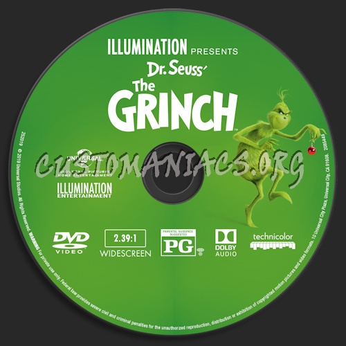 The Grinch (2018) dvd label