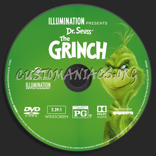 The Grinch (2018) dvd label