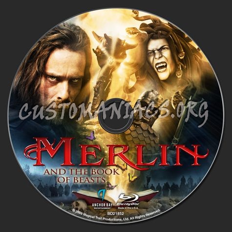 Merlin and the Book of Beasts blu-ray label