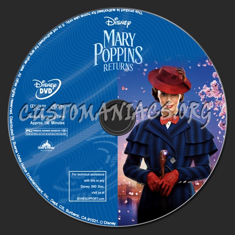 Mary Poppins Returns dvd label