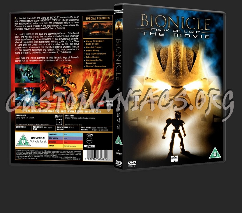 Bionicle: Mask Of Light, The Movie dvd cover