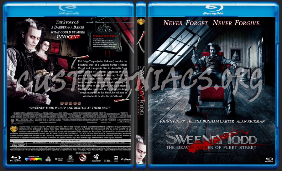 Sweeney Todd The Demon Barber Of Fleet Street blu-ray cover