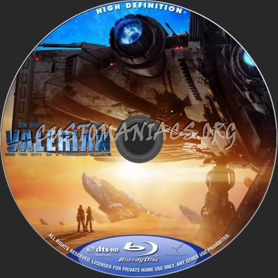 Valerian And The City Of A Thousand Planets blu-ray label