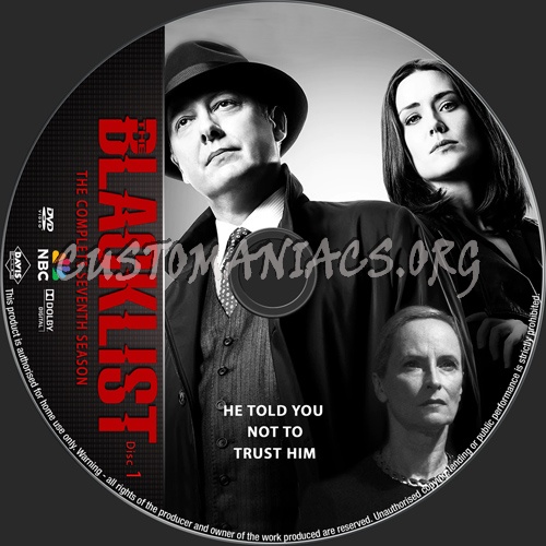 The Blacklist Season 7 dvd label