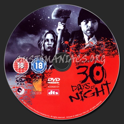 30 Days of Night dvd label