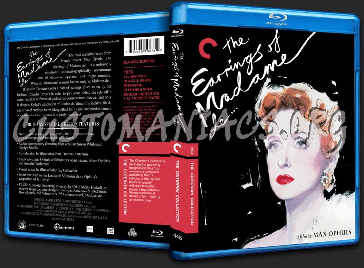 445 - The Earrings of Madame de... blu-ray cover