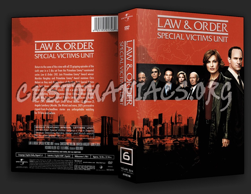 Law and Order - Special Victims Unit Series 6 dvd cover