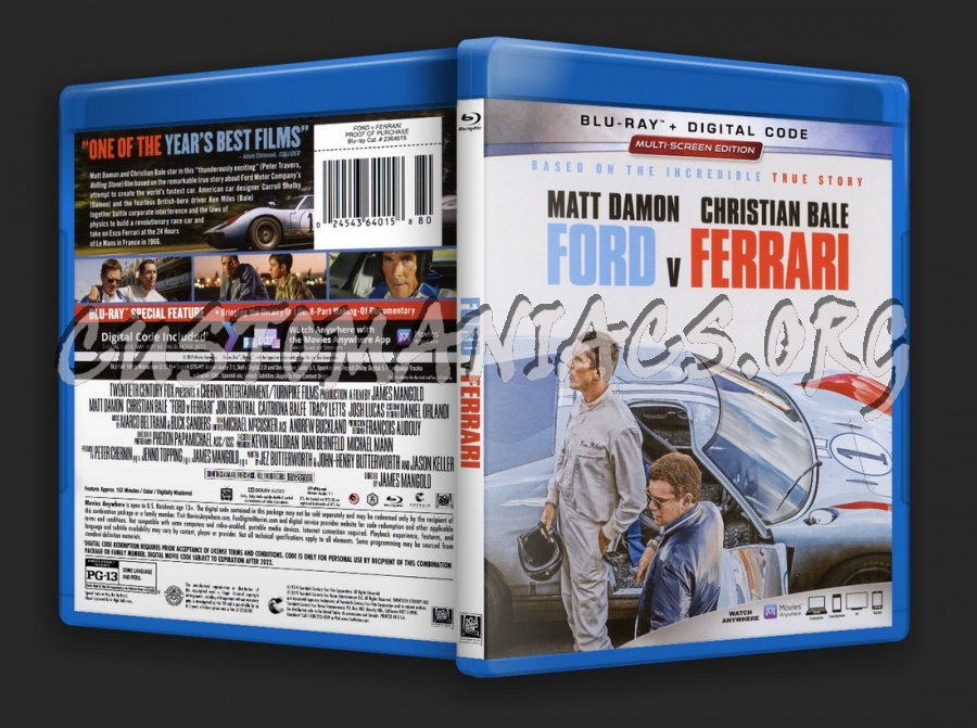 Ford vs Farrari blu-ray cover