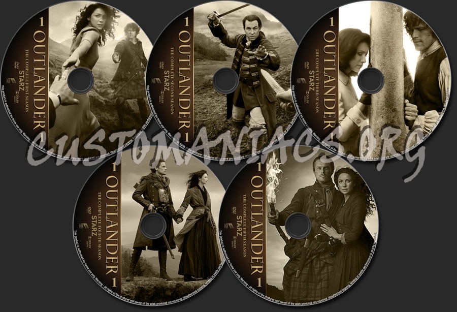 Outlander Seasons 1-5 dvd label