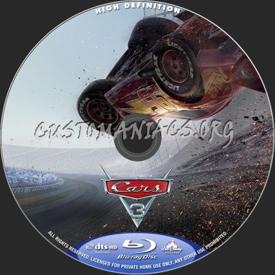 Cars 3 blu-ray label