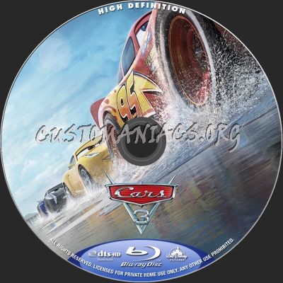 Cars 3 blu-ray label