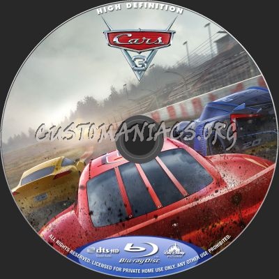 Cars 3 blu-ray label