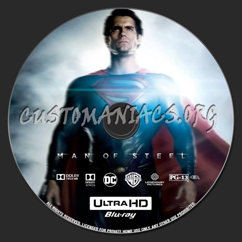 Man of Steel 4K blu-ray label