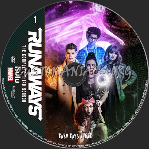 Runaways Season 3 dvd label