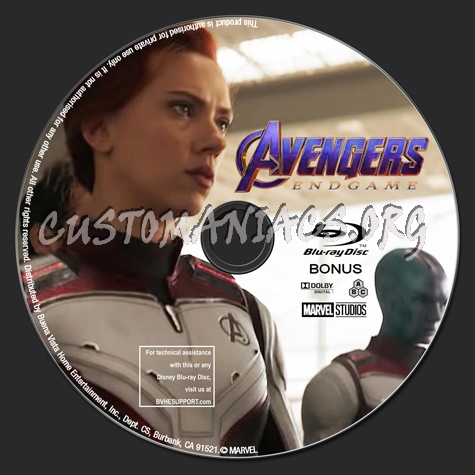 Avengers Endgame Bonus blu-ray label