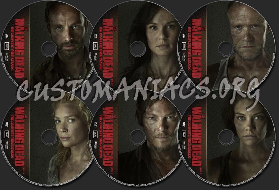 The Walking Dead Season 3 dvd label