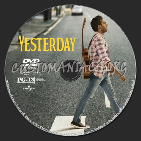 Yesterday 2019 dvd label