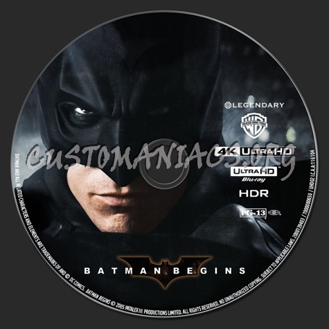 Batman Begins 4K blu-ray label