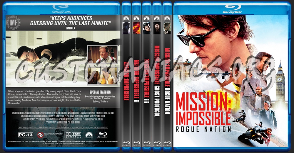 DVD Covers & Labels by Customaniacs - Mission: Impossible 1 - 5